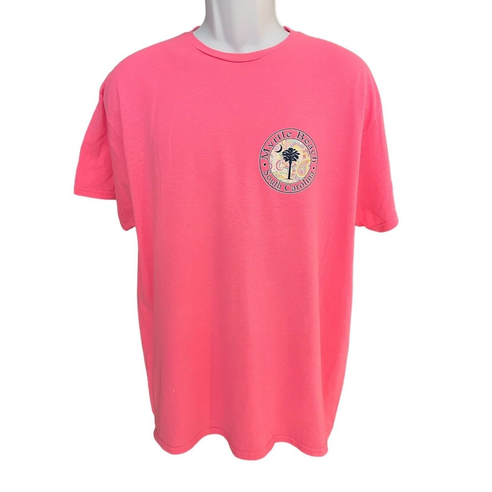 Delta Pro-Weight men's S pink double-sided t-shirt Myrtle Beach South Carolina
